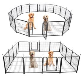 16 Piece Dog Fence, Suitable For Outdoor, Yard, Camping, 24 Inch High Dog Fence With 2 Doors.