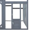 Outdoor Chicken Coop Enclosures 110" Large Kitten Playpen with Platforms,Upgrade Waterproof Cover-GREY