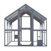 Outdoor Chicken Coop Enclosures 110" Large Kitten Playpen with Platforms,Upgrade Waterproof Cover-GREY