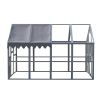 Outdoor Chicken Coop Enclosures 110" Large Kitten Playpen with Platforms,Upgrade Waterproof Cover-GREY