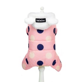 Warm big polka dot four-leg cotton coat (Option: Pink-S)