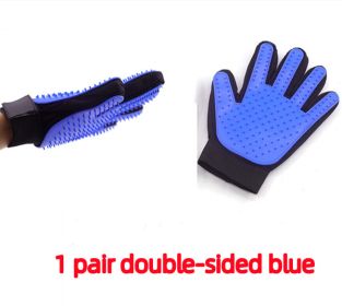 Pet Hair Removal Brush Comb (Option: One pair-Double side Blue)