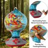 Hummingbird Feeders For Outdoors Hanging; Hand Blown Glass Hummingbird Feeder with Attractive Spiral Pattern For Garden Decor